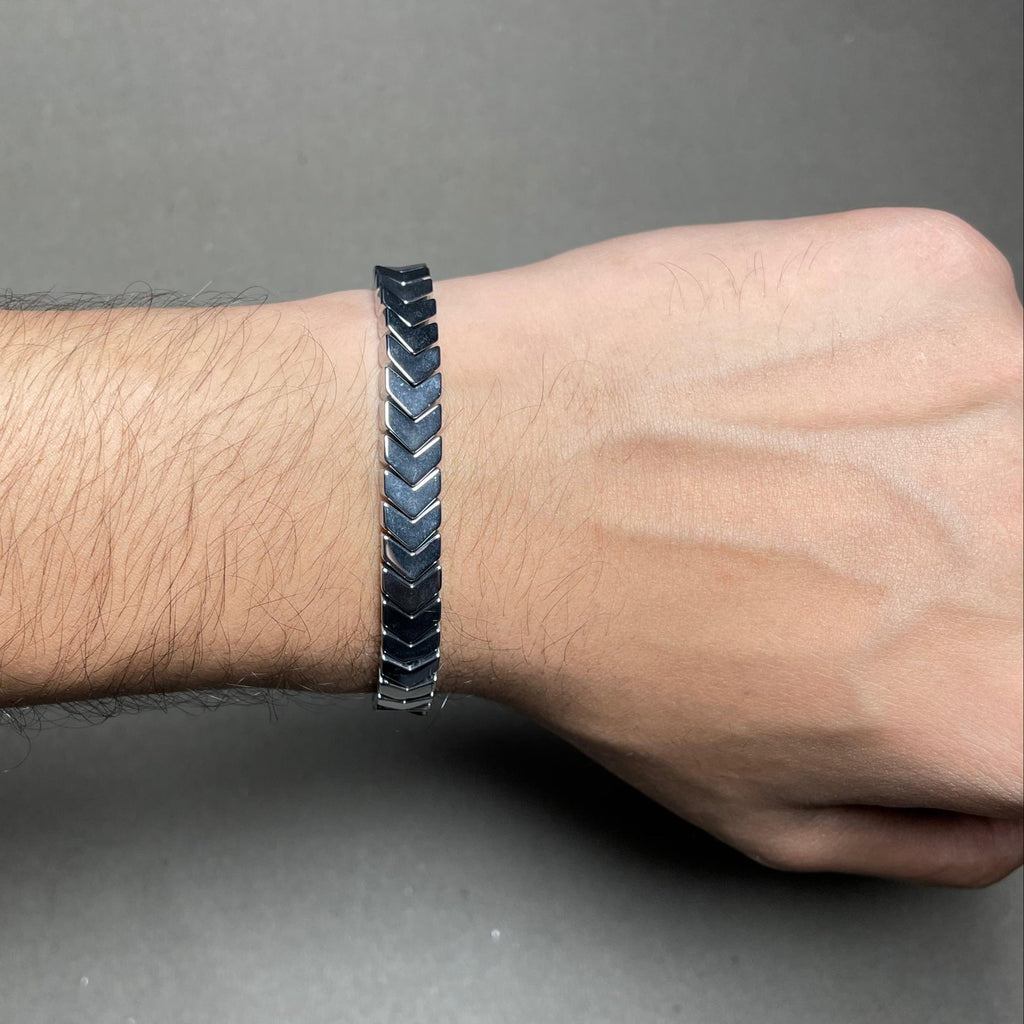 Chevron Bracelet– Silver Colour