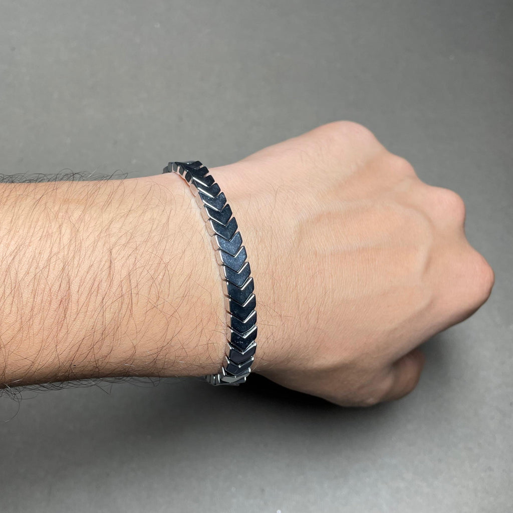 Chevron Bracelet– Silver Colour