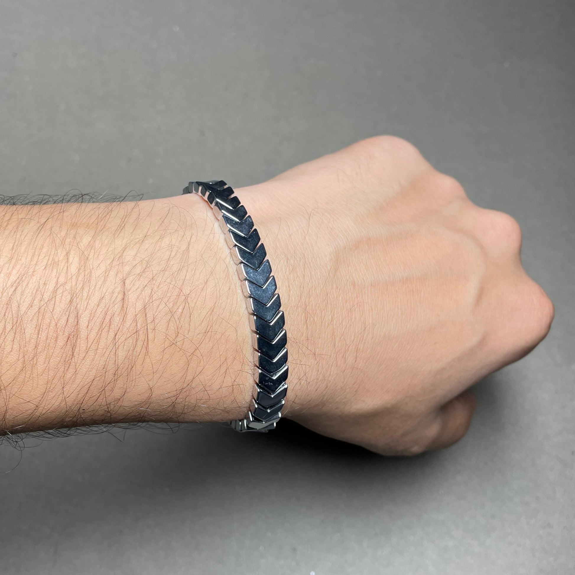 Chevron Bracelet– Silver Colour