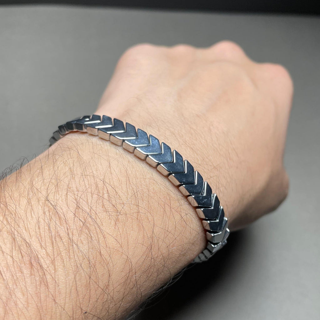 Chevron Bracelet– Silver Colour