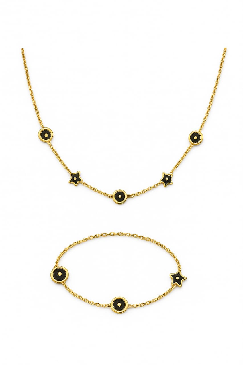 🌟💎 Golden Starlight Set  : Chain & bracelet & bangle